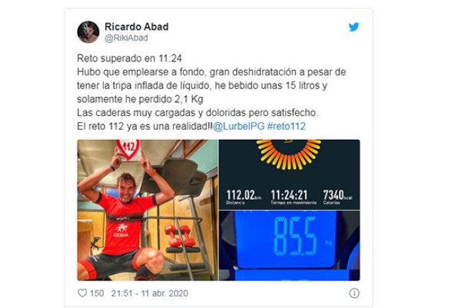Riki Abad: 112K en cinta en 11h como homenaje a su madre